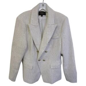 Choklate‎ Paris White Blazer - Size 42 - Elegant Sparkle Jacket